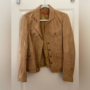 Sundance Brown Leather Blazer Jacket US Size 6